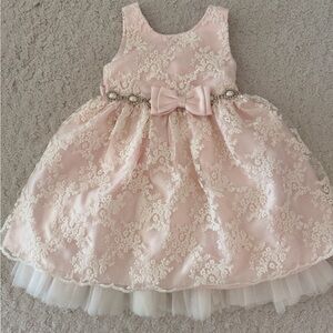 American Princess Pink Lace Dress with Bow
